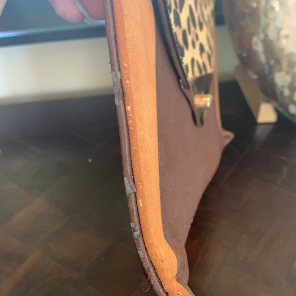 Leopard cowhide color blocked envelope bag - Picture 8 of 10